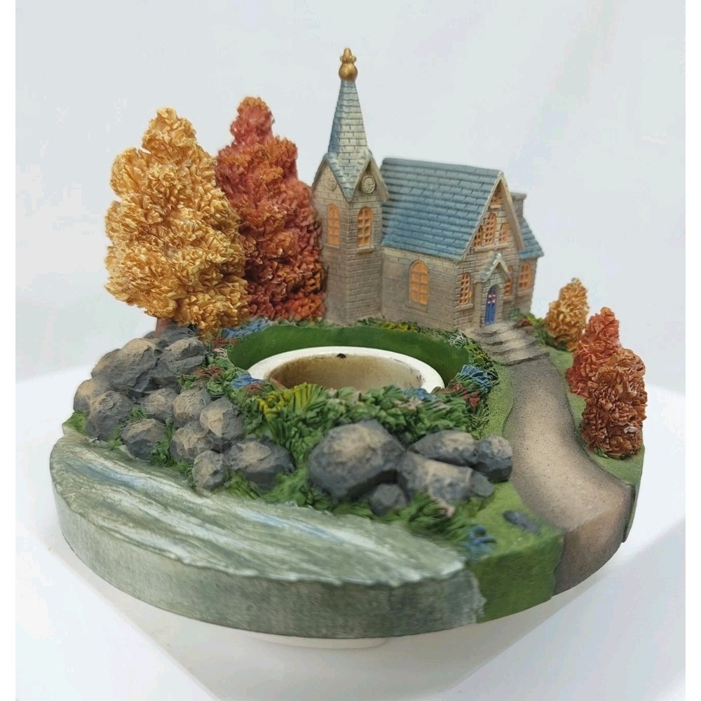Our America By Yankee Candle Capper Topper Mountain Church 3 7/8"x3.5"